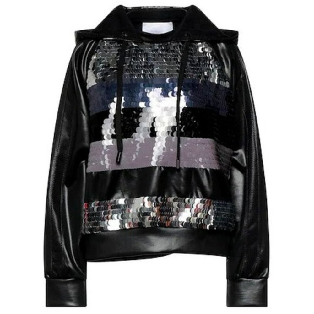 Hot Item Palale Color Block Sequin And Leather Ho… - image 3
